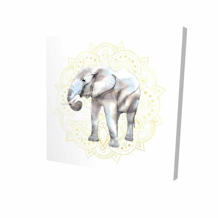 FONDO 16 x 16 in. Elephant on Mandalas Pattern-Print on Canvas FO2789351